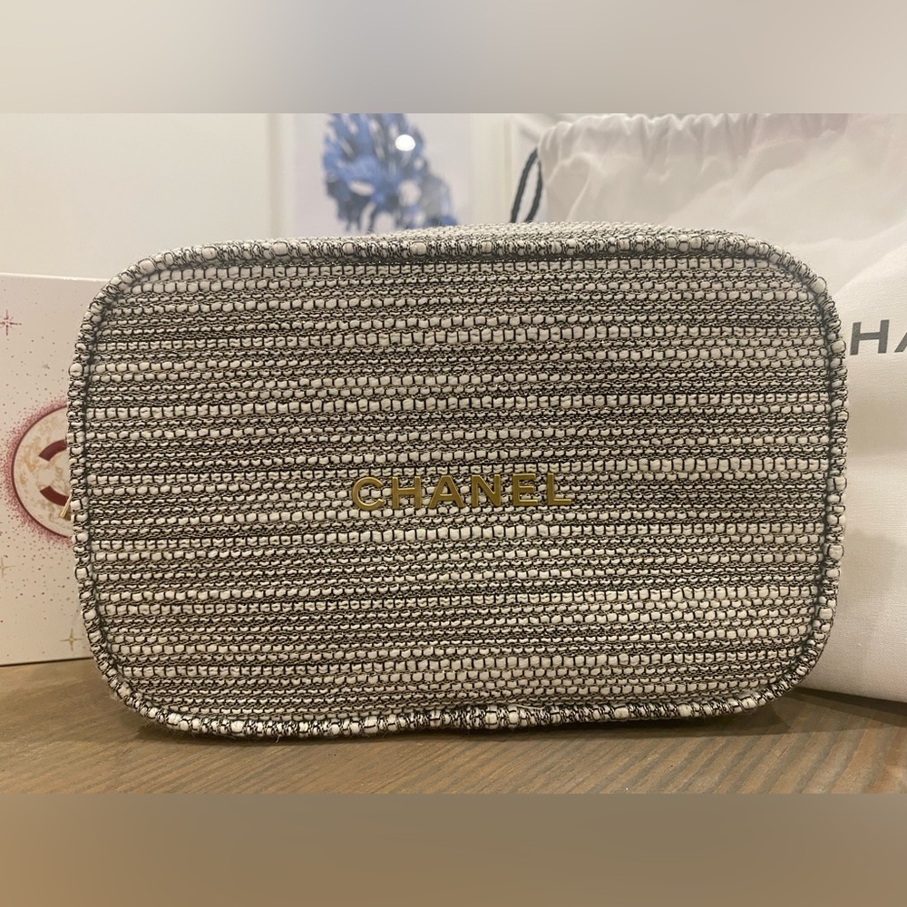 Chanel 2022 holiday makeup bag with D rings attached!
